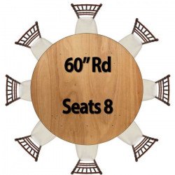 60 round wood seats 8 1644383800 5' Round Table (60in)