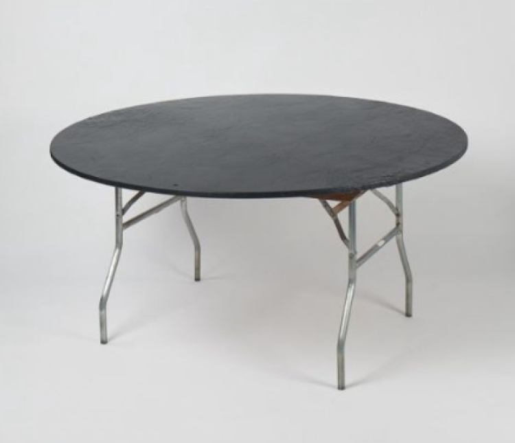 Linen, disposable vinyl - 6' round (72), black