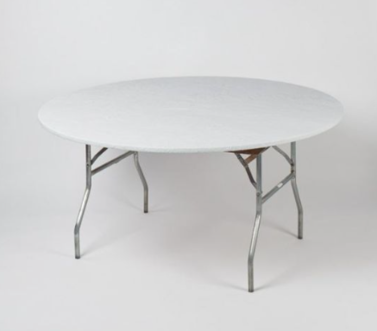 Linen, disposable vinyl - 5' round (60), white